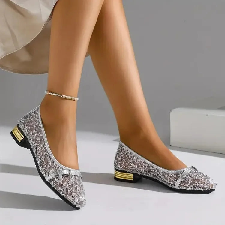 Cara – Sparkle Pointed-Toe Buckle Flats