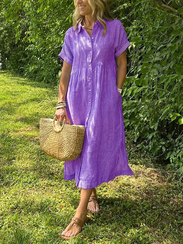 Ivy – Button-Up Casual Shirt Dress