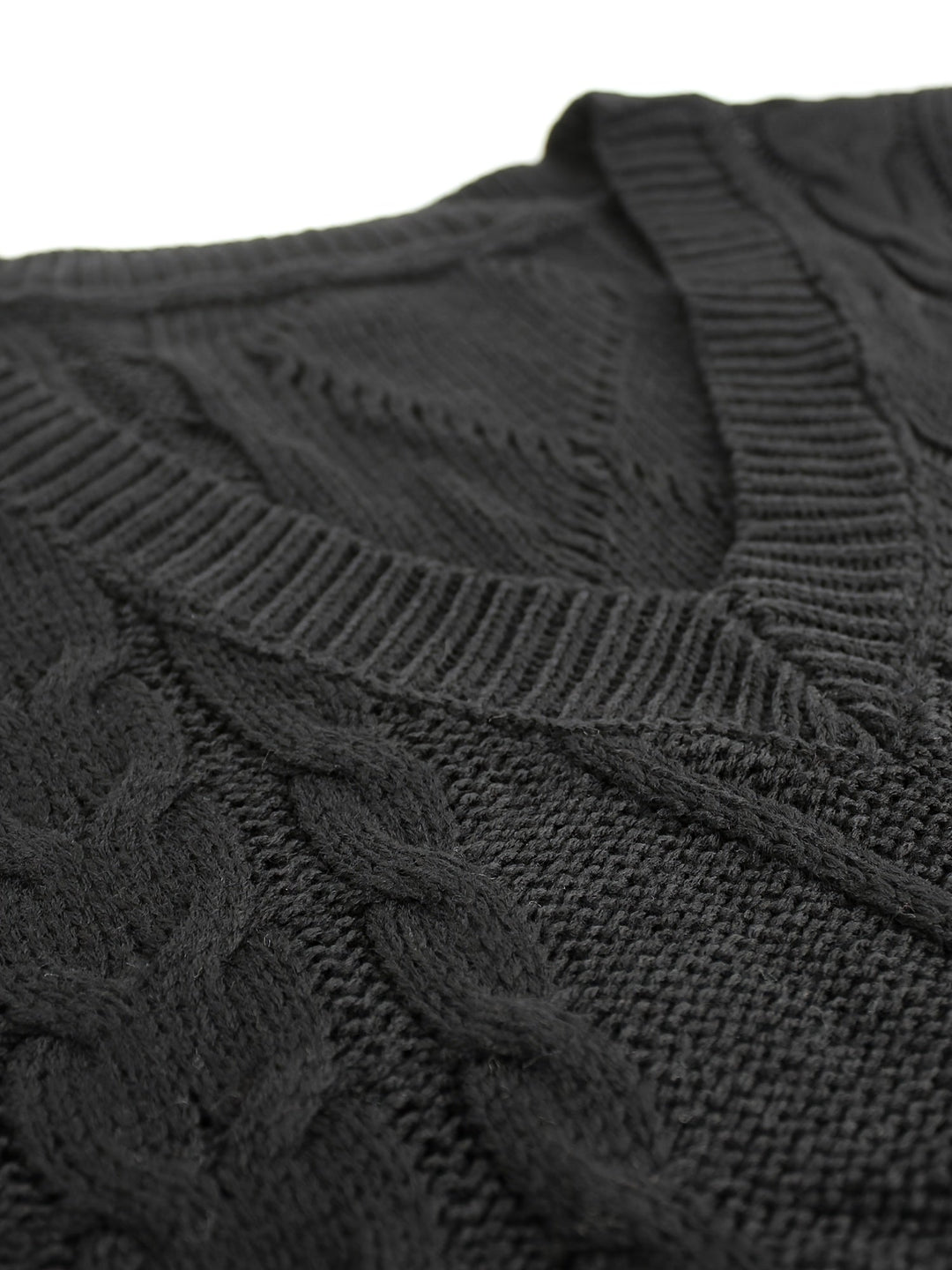 Gwendolen – Cable-Stitch V-Neck Sweater Vest for Women
