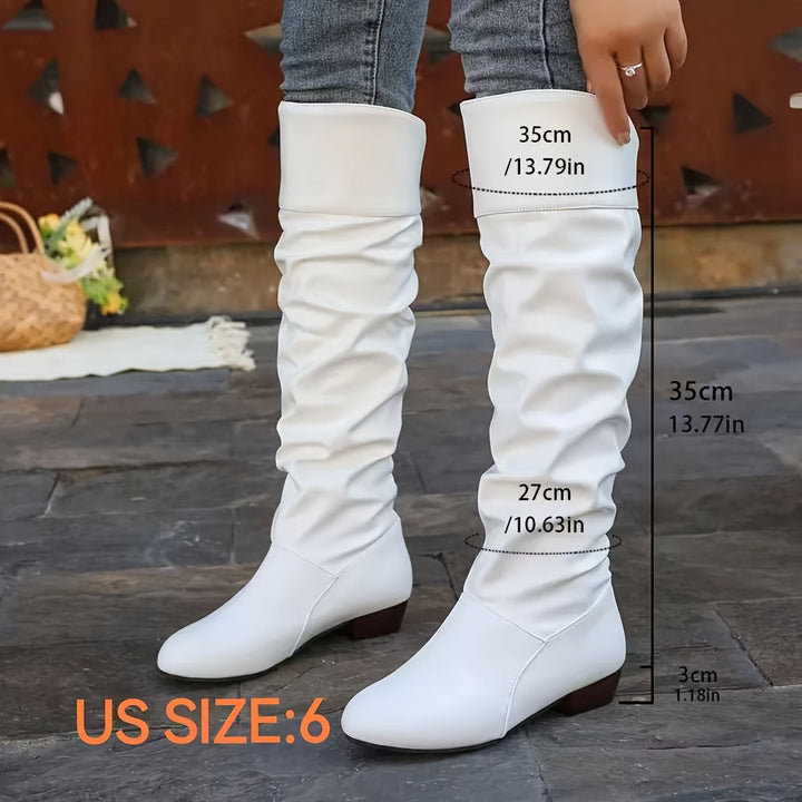 Carolina – Ruched Pull-On Over-the-Knee Boots for Women