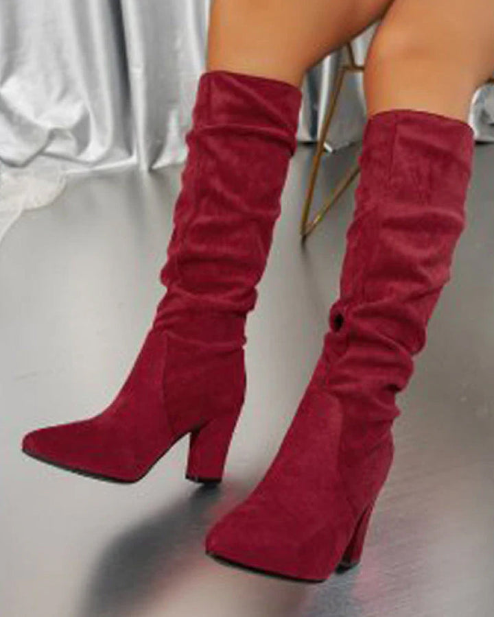 Mckenna – Slouch Block Heel Knee-High Boots for Women