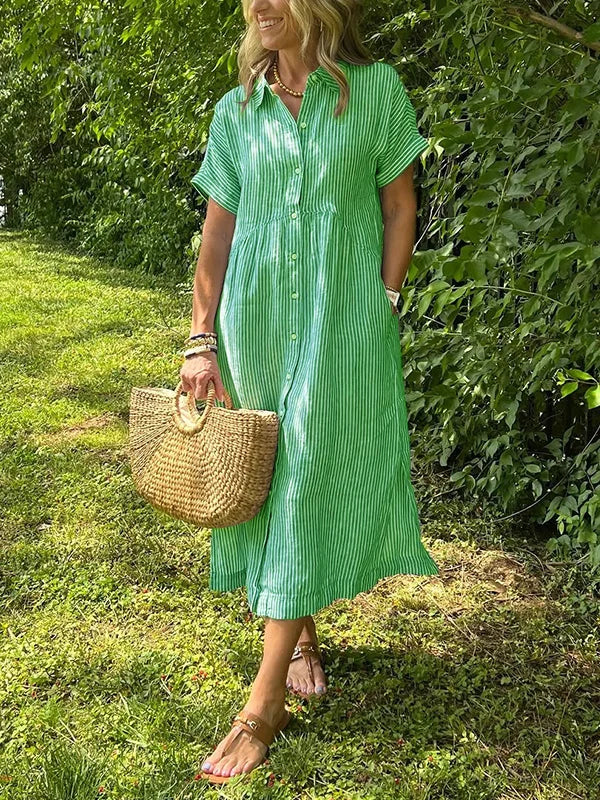 Ivy – Button-Up Casual Shirt Dress