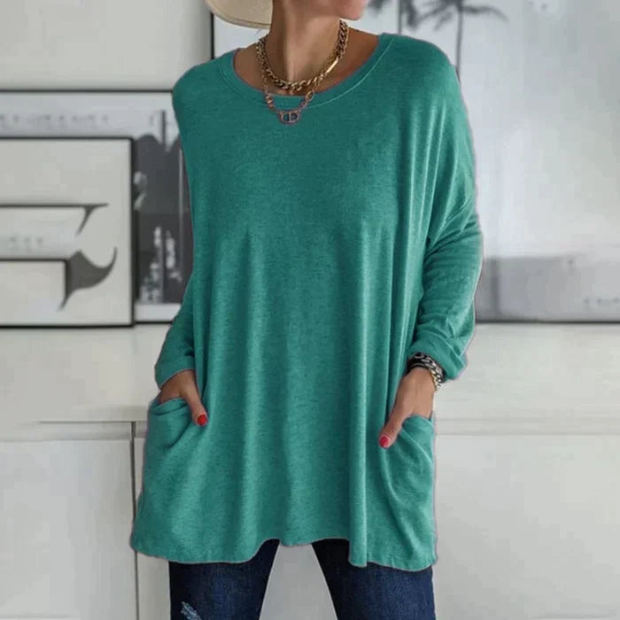 Anne – Oversized Tunic Top with Pockets