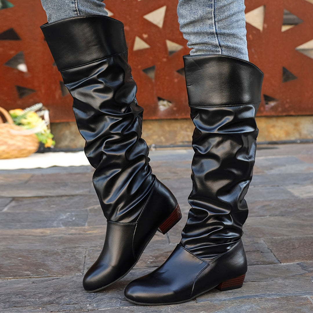 Carolina – Ruched Pull-On Over-the-Knee Boots for Women