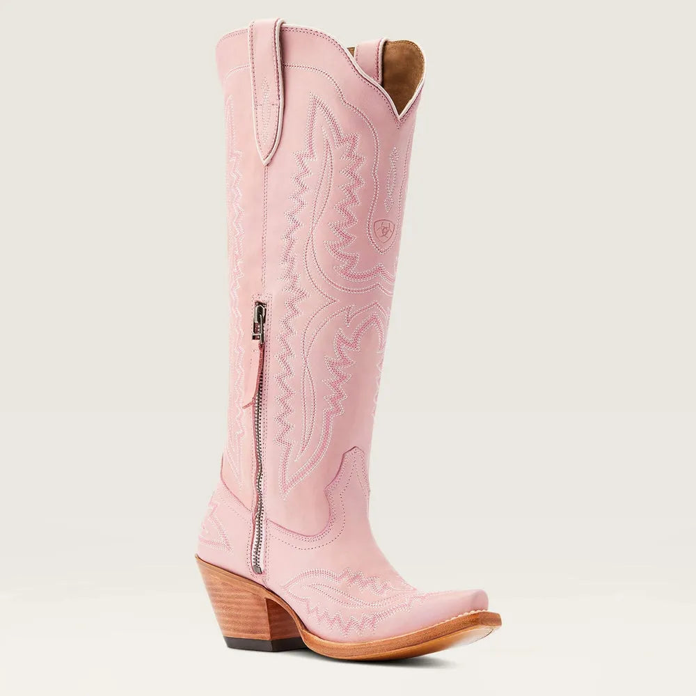 Bottes cowboy femme brodées bout pointu talon cubain tirette latérale
