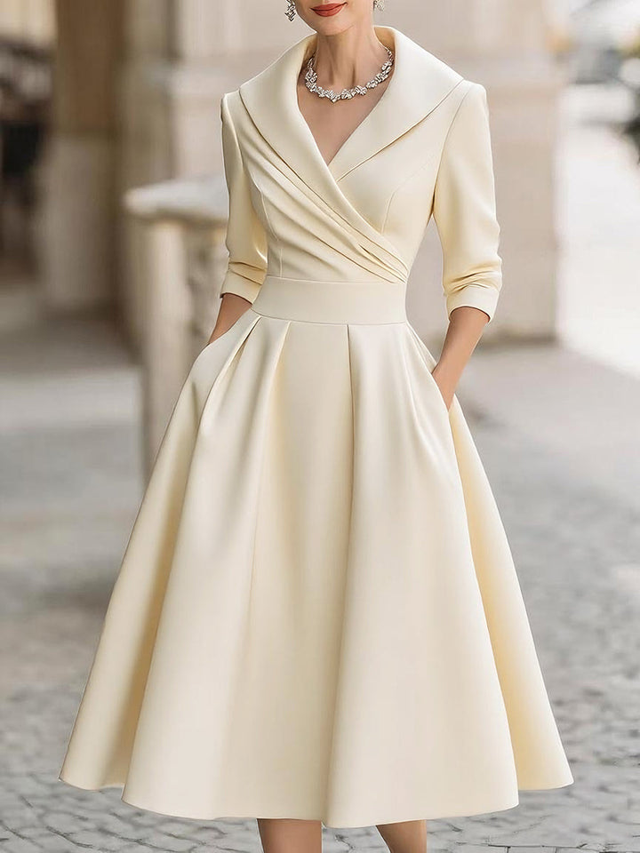 Samantha – Flowy V-Neck Summer Midi Dress