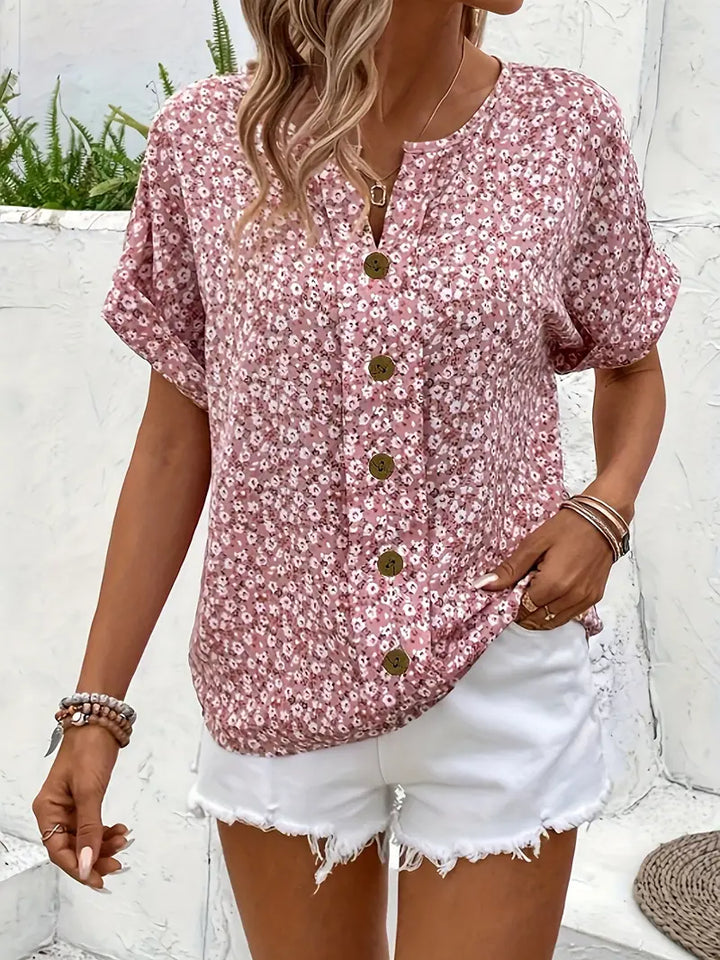 Willow – Short Sleeve Floral Blouse