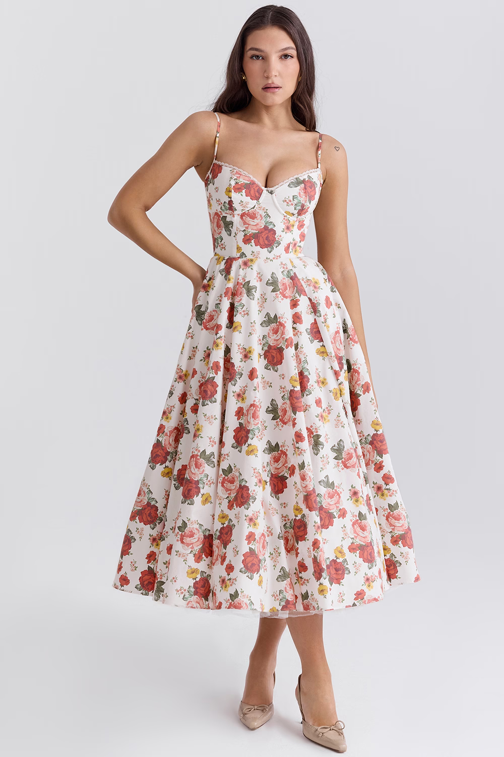 Bianca – Fit-and-Flare Midi Dress for Wedding Guest