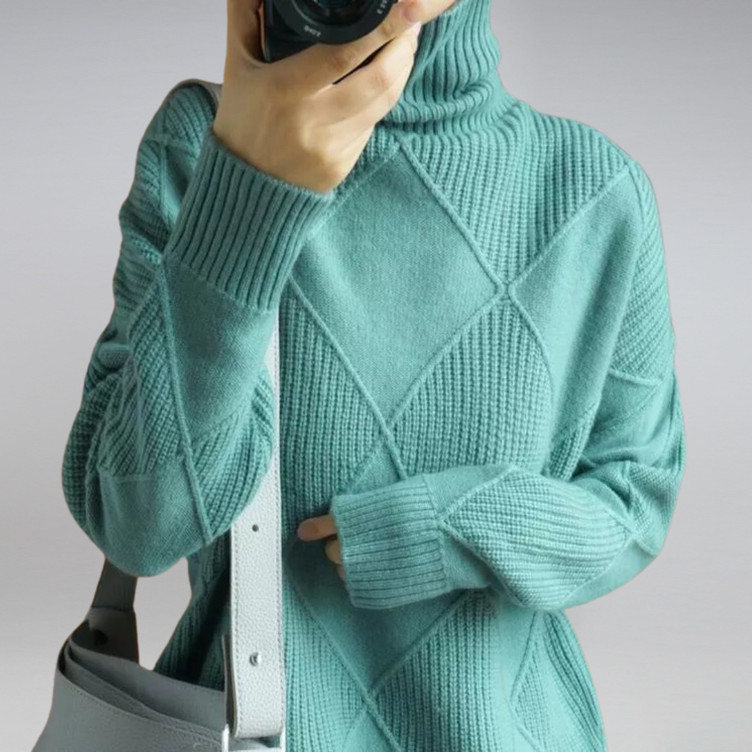 Winifred – Ribbed Chunky Turtleneck Sweater for Women