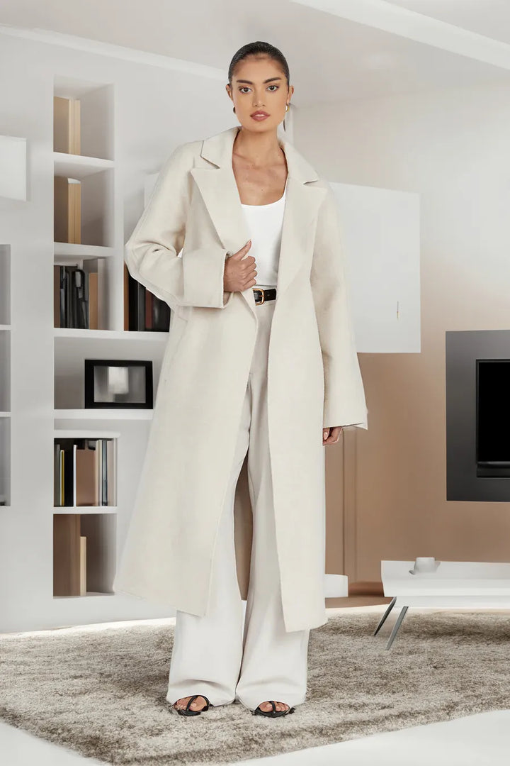 Madeleine – Oversized Maxi Coat with Wide Notch Lapel