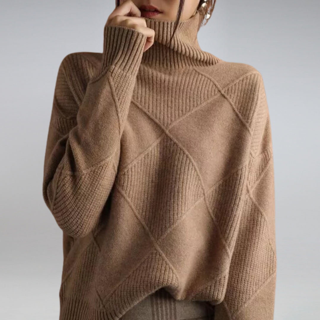 Winifred – Ribbed Chunky Turtleneck Sweater for Women