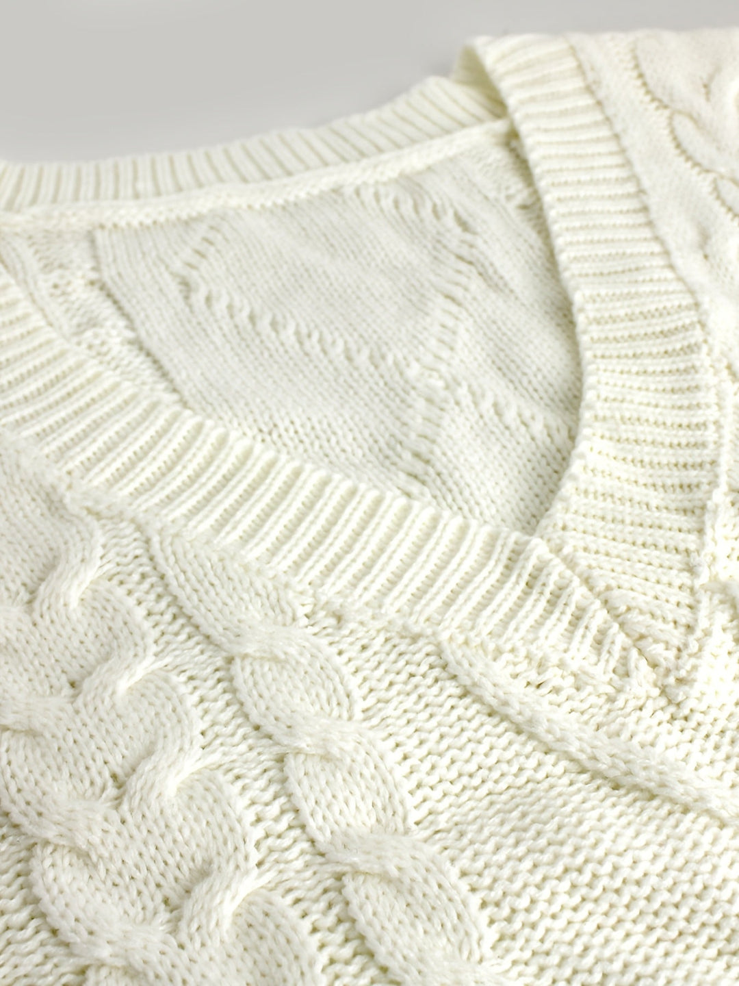 Gwendolen – Cable-Stitch V-Neck Sweater Vest for Women