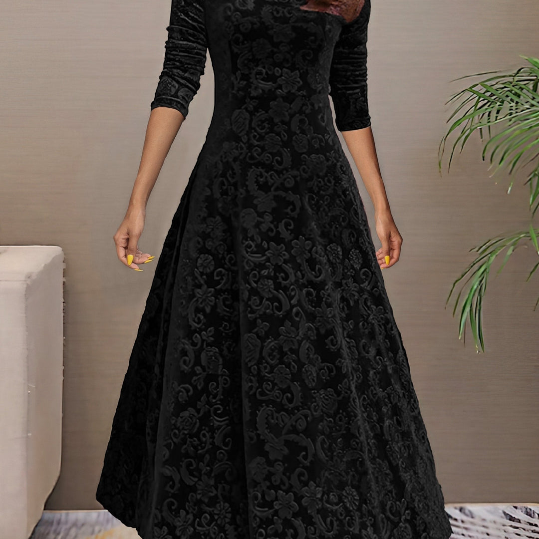 Nadya – Fit-and-Flare V-Neck Midi Dress for Women