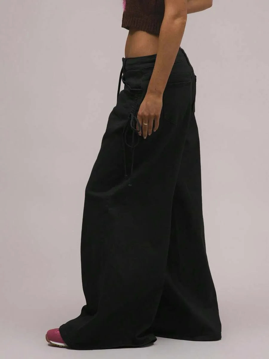 Wide leg broek met drawstrings