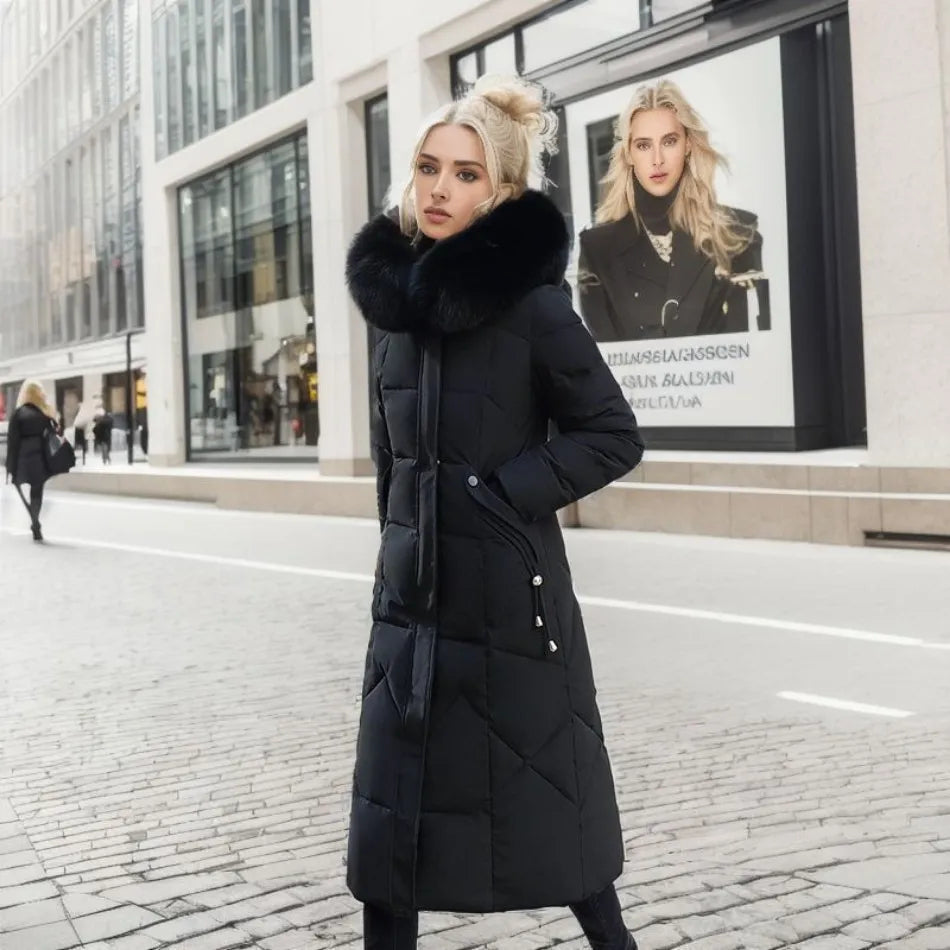 Rowan – Longline Quilted Puffer Coat for Women