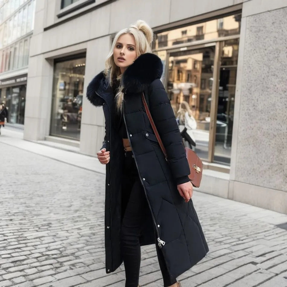 Rowan – Longline Quilted Puffer Coat for Women