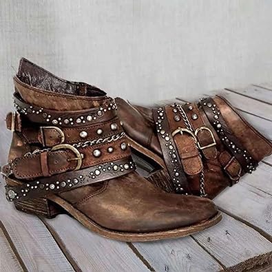 Georgina – Buckle Strap Moto Ankle Boots for Women