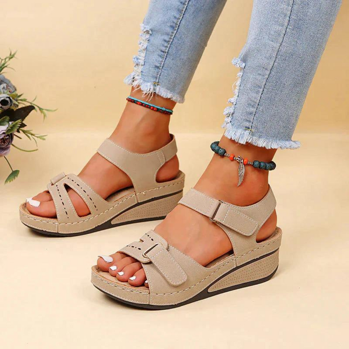 Caitlin – Cutout Ankle-Strap Wedge Sandals