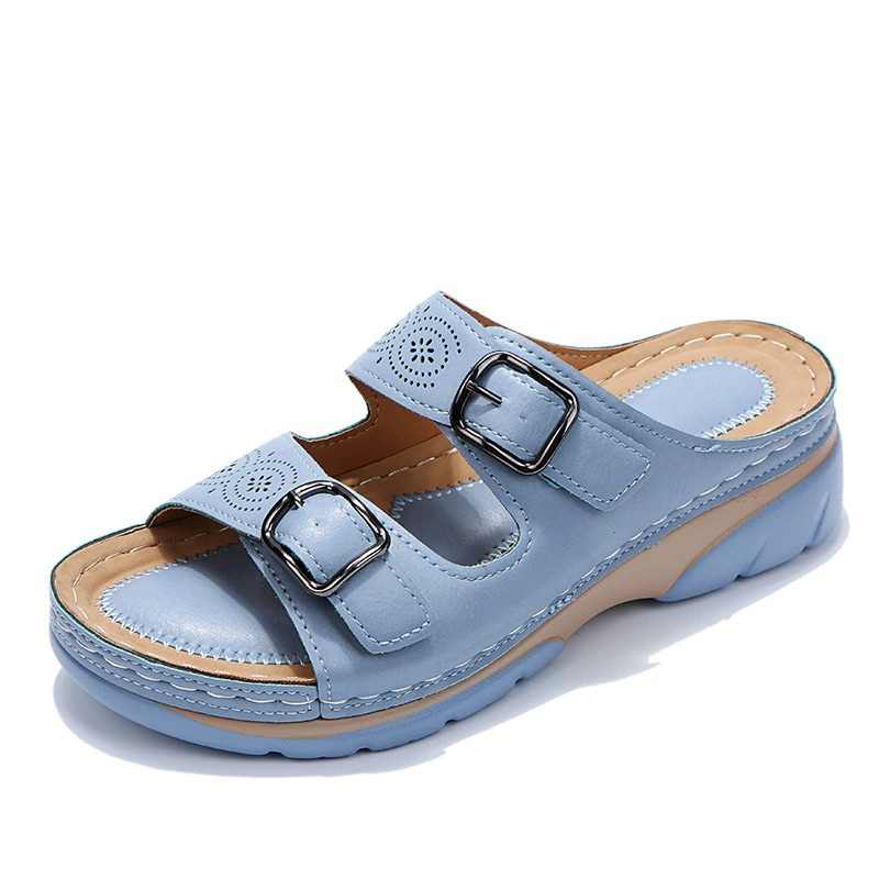 Camille – Double-Strap Platform Slide Sandals