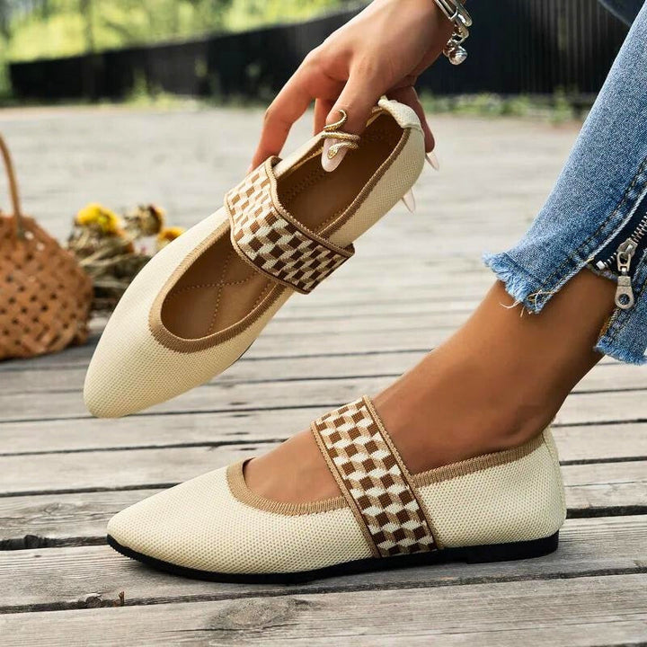 Cora – Pointed Toe Mary Jane Ballet Flats