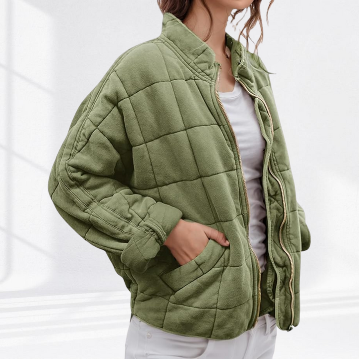 Reese – Cropped Oversized Quilted Jacket for Women