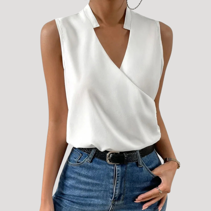 Mallory – Sleeveless Wrap Blouse