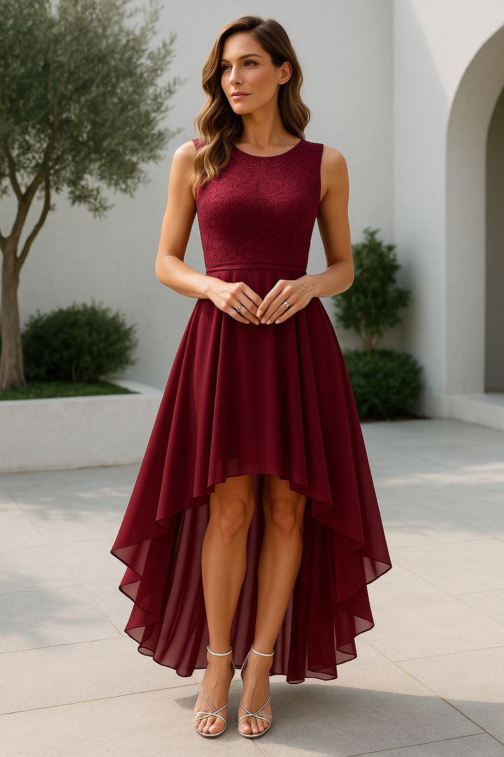 Skylar – High-Low Sleeveless Wedding Guest Dress