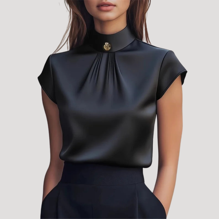 Marcia – High Neck Pleated Blouse