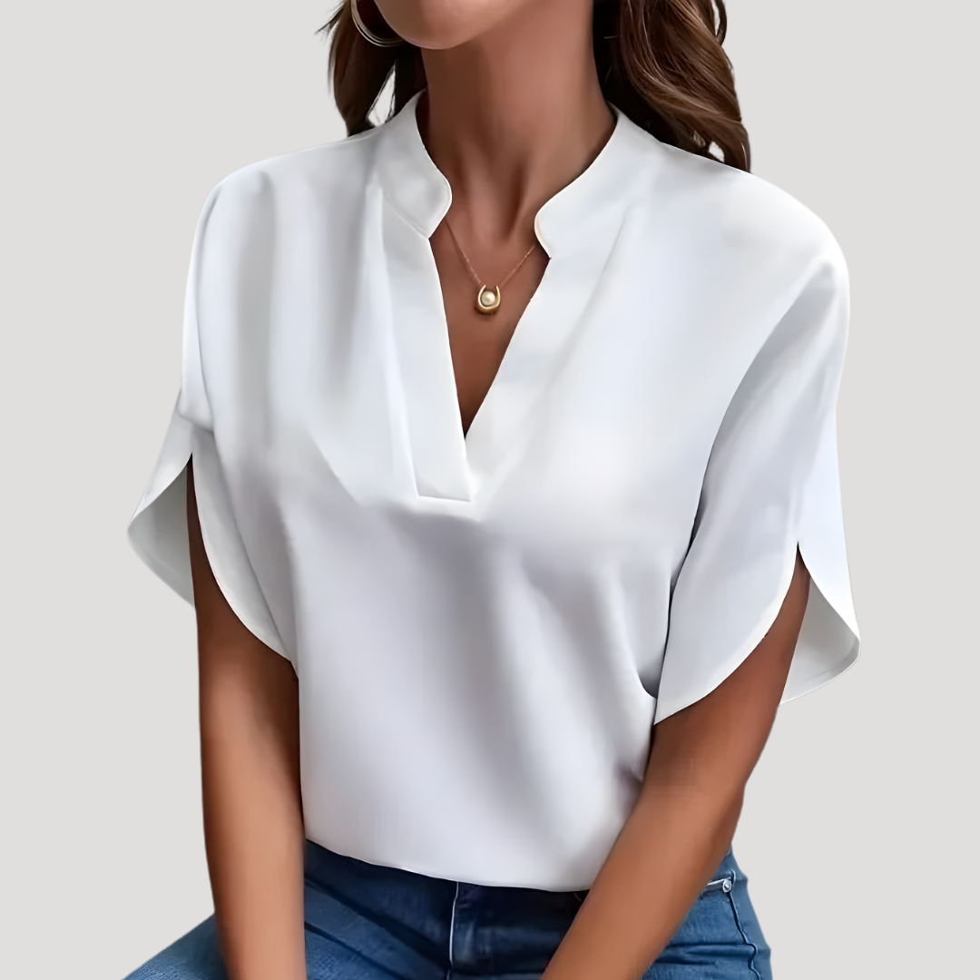 Lucille – Split Neck Batwing Blouse