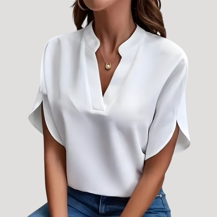 Lucille – Split Neck Batwing Blouse