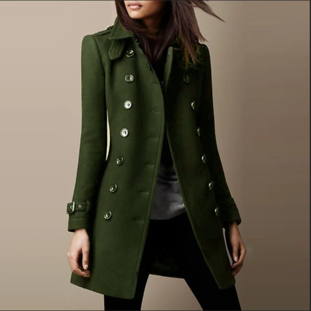 Estella – Classic Double-Breasted Trench Coat for Women