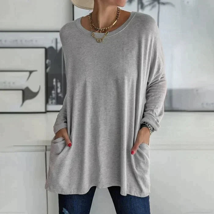 Anne – Oversized Tunic Top with Pockets