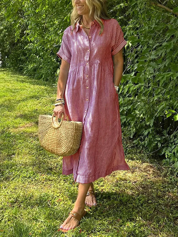 Ivy – Button-Up Casual Shirt Dress