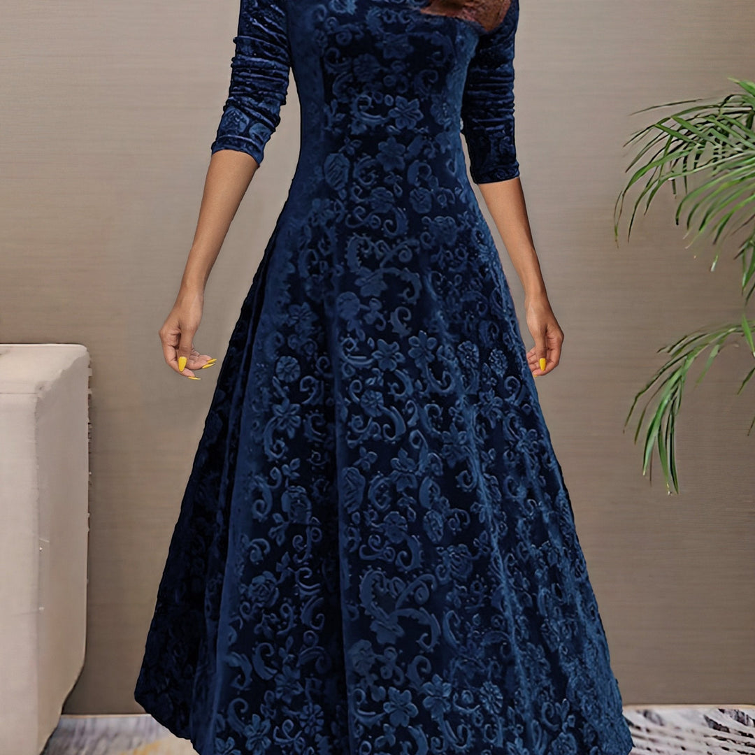 Nadya – Fit-and-Flare V-Neck Midi Dress for Women