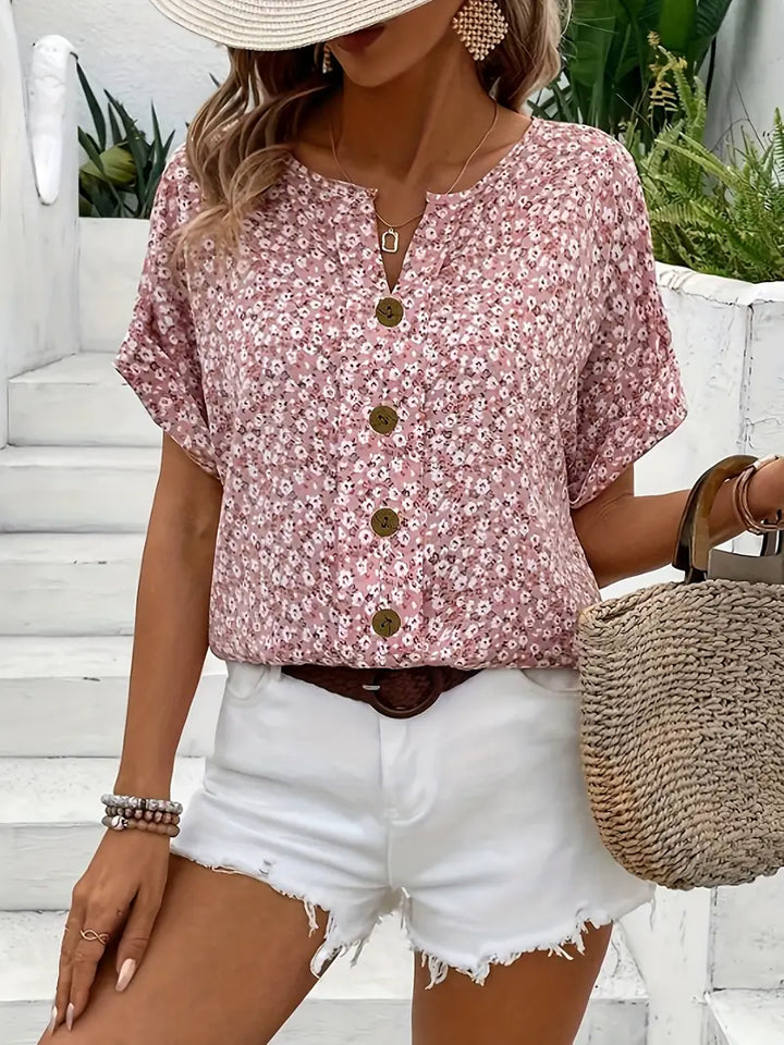 Willow – Short Sleeve Floral Blouse