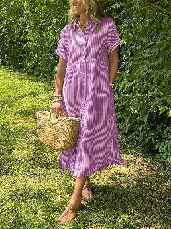 Ivy – Button-Up Casual Shirt Dress