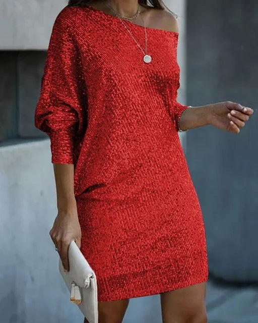 Eleanor – One-Shoulder Sequin Mini Dress for Cocktail Party