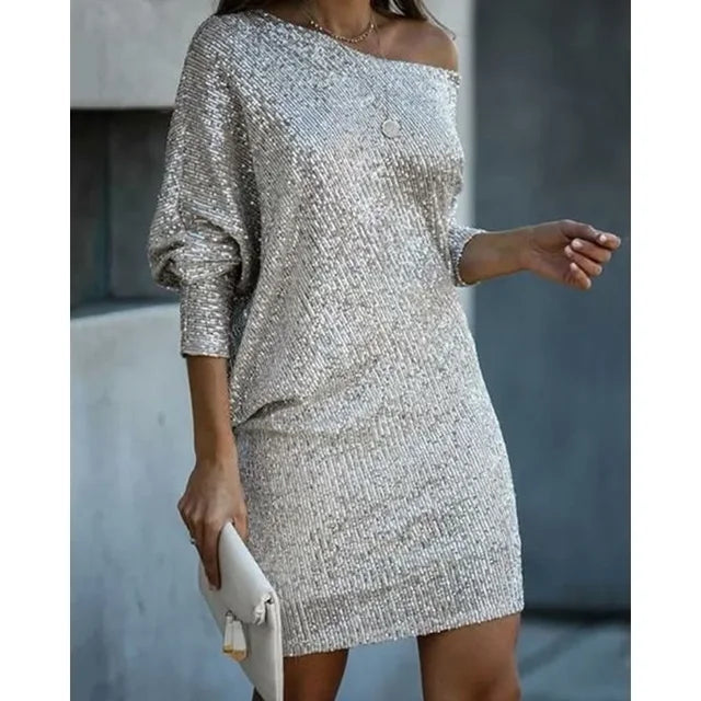 Eleanor – One-Shoulder Sequin Mini Dress for Cocktail Party
