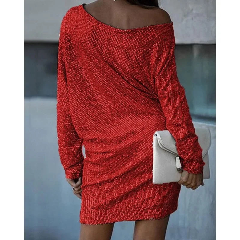 Eleanor – One-Shoulder Sequin Mini Dress for Cocktail Party