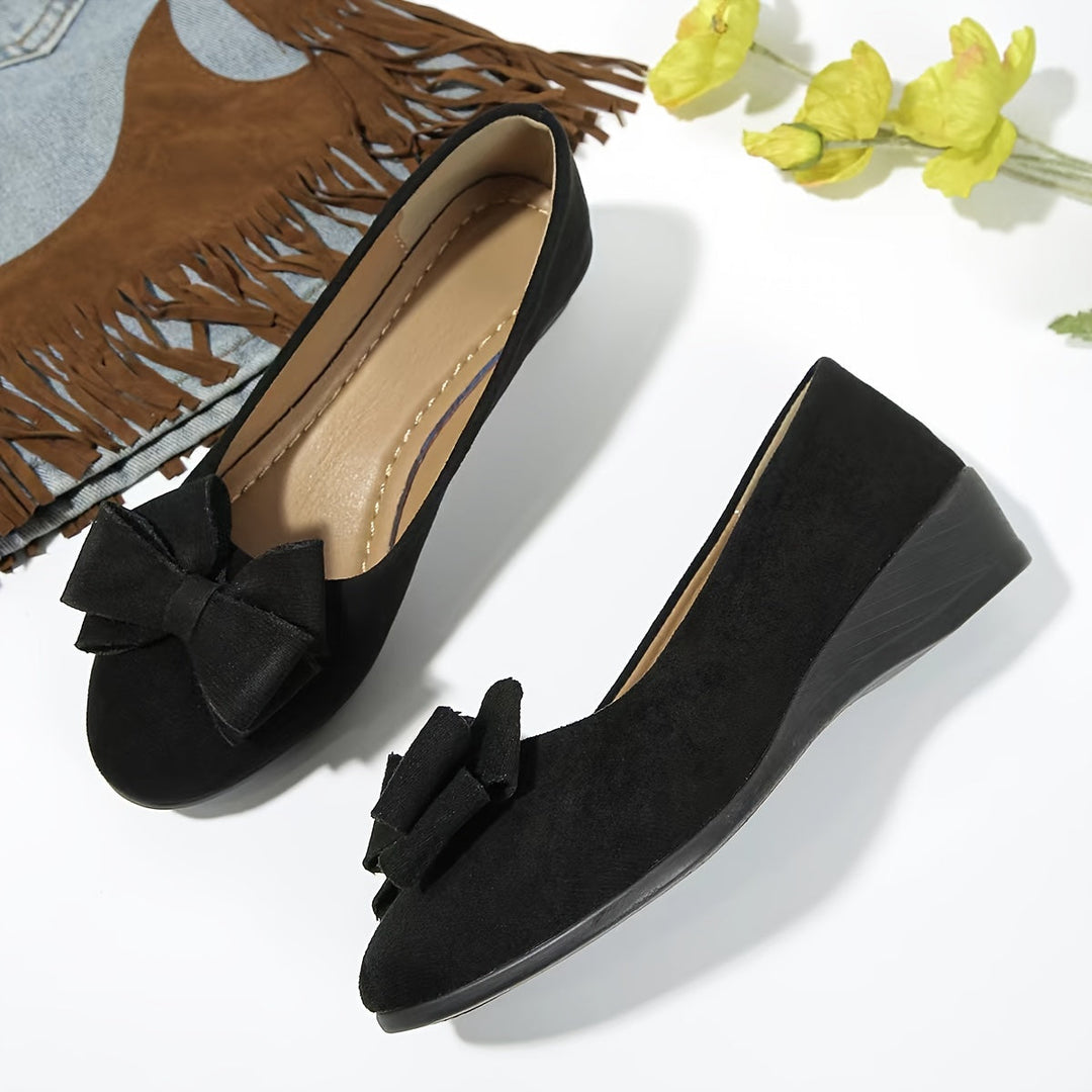 Gloria – Chic Slip-On Ballet Flats with Bow Detail