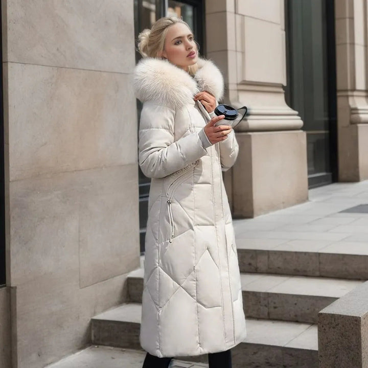 Rowan – Longline Quilted Puffer Coat for Women