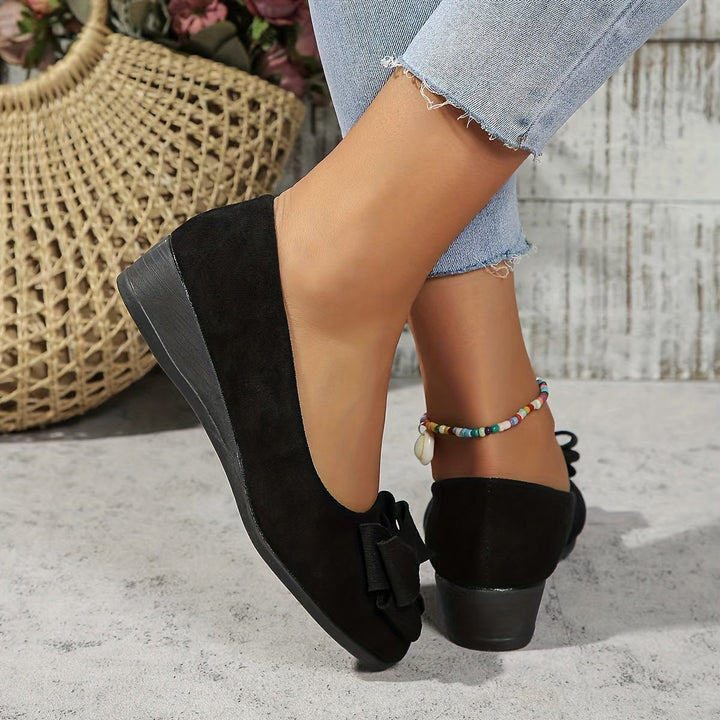 Gloria – Chic Slip-On Ballet Flats with Bow Detail