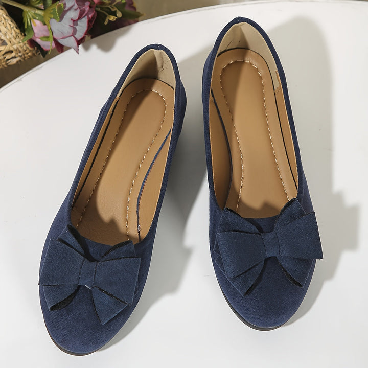 Gloria – Chic Slip-On Ballet Flats with Bow Detail