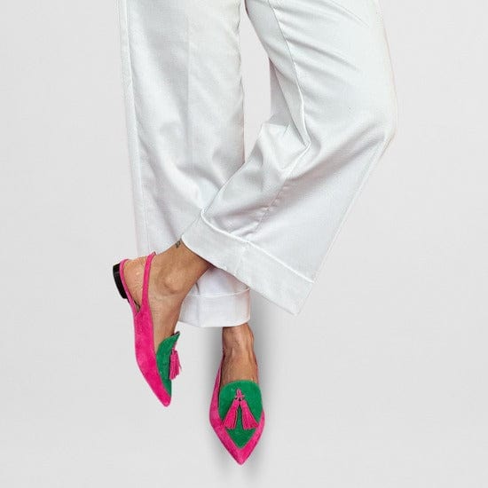 Emma – Stylish Ballet Flats with Fringe Ankle Strap Detail