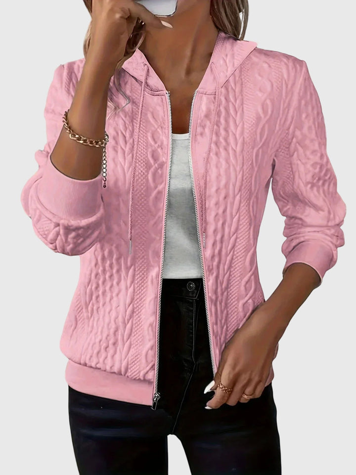 Jordan – Cable-Stitch Zip-Up Hoodie for Women