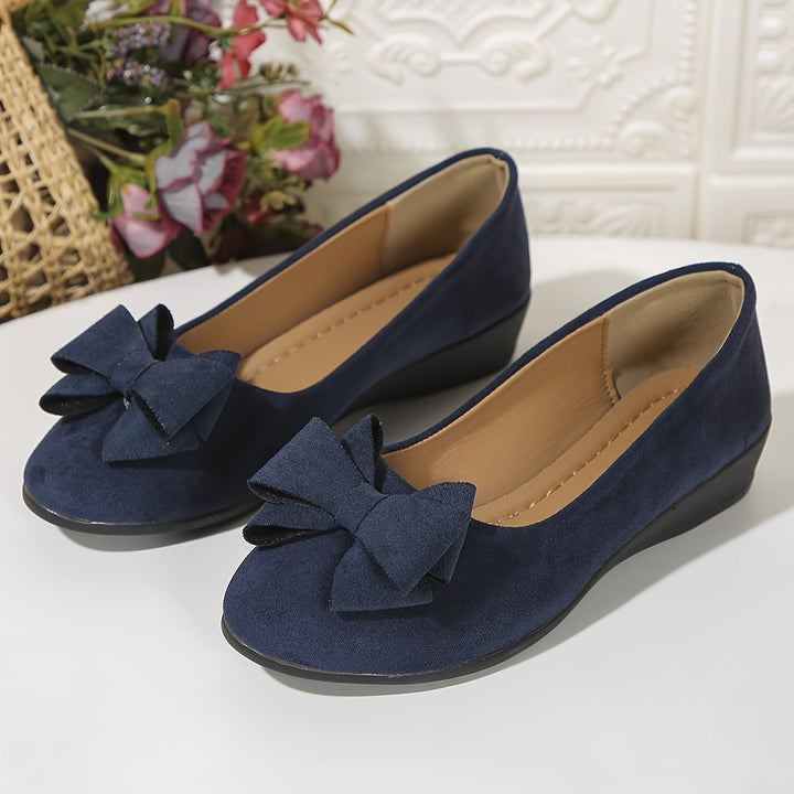 Gloria – Chic Slip-On Ballet Flats with Bow Detail