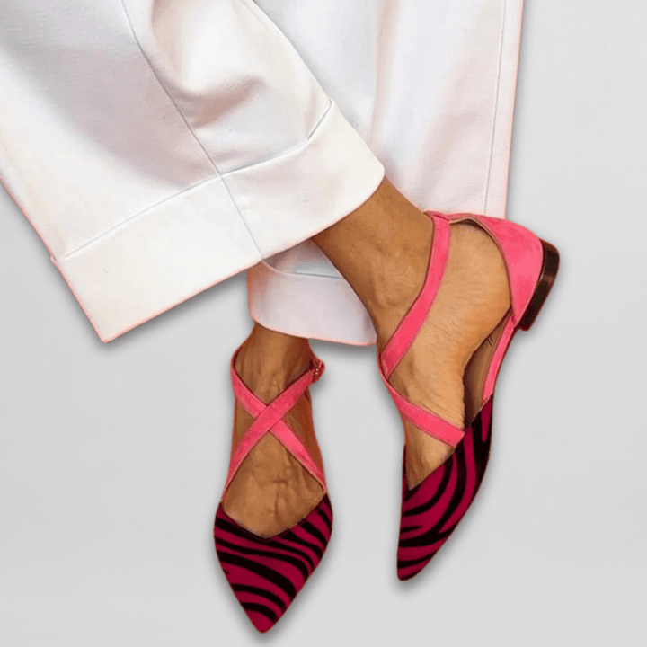 Sadie – Chic Ballet Flats with Crisscross Straps