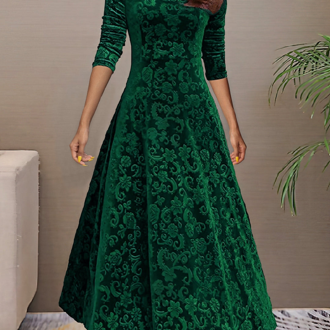 Nadya – Fit-and-Flare V-Neck Midi Dress for Women