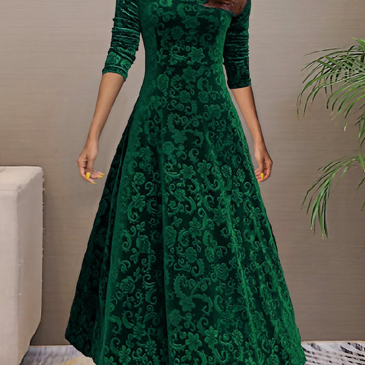 Nadya – Fit-and-Flare V-Neck Midi Dress for Women