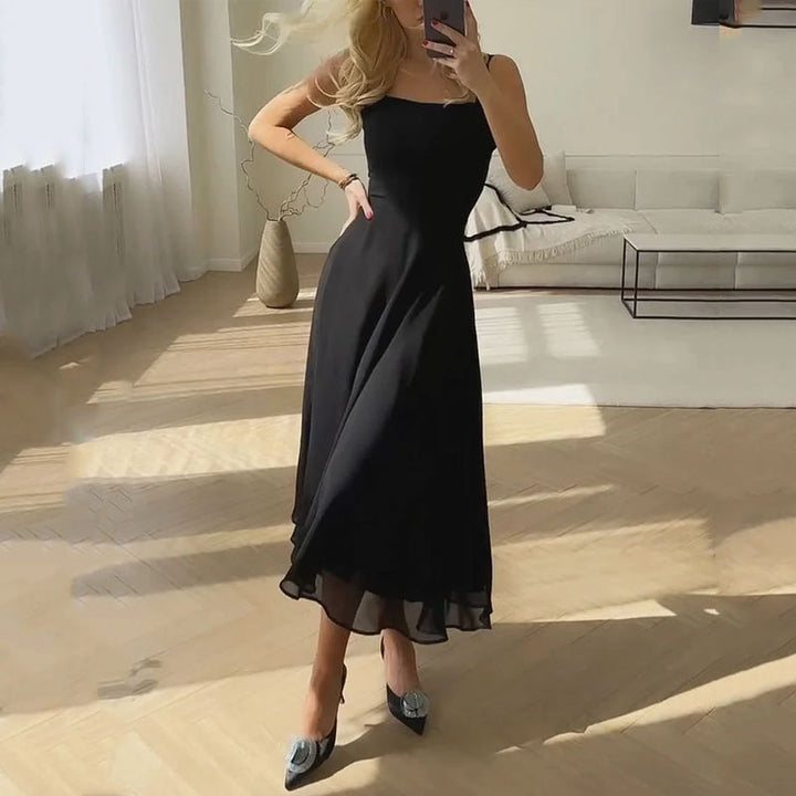 Hazel – Square-Neck Midi Dress for Wedding Guests